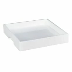 19IN WHITE SQUARE Wood Tray