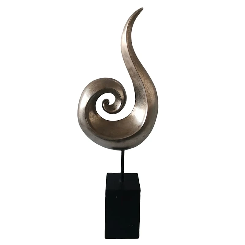 29 Silver Polyresin Decor With Base 3 29 Silver Polyresin Decor With Base