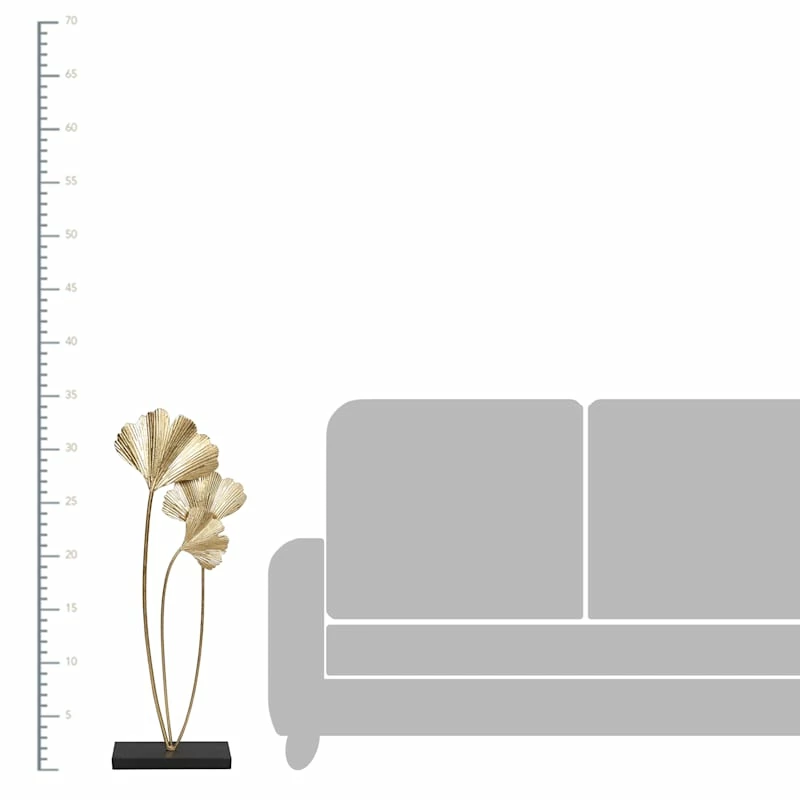 34In Gold Plant Metal Decor 4 34In Gold Plant Metal Decor - Image 2