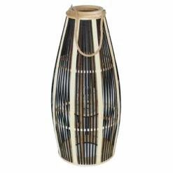 Bamboo Glass Lantern, 26"
