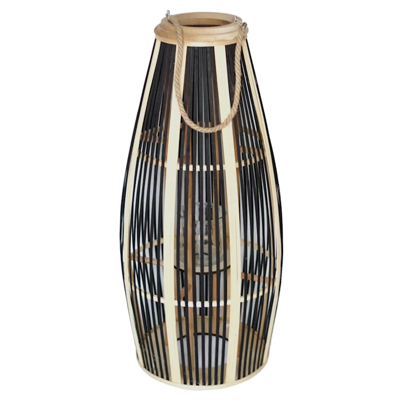 Bamboo Glass Lantern, 26" 3 Bamboo Glass Lantern, 26"