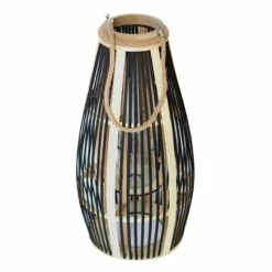 Bamboo Glass Lantern, 34"