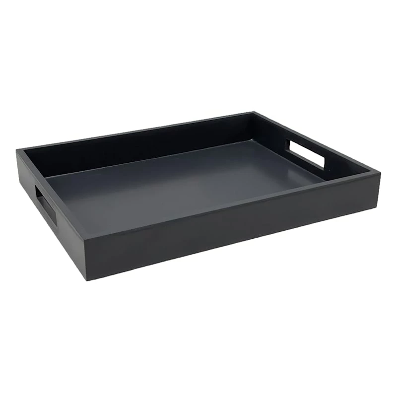 Black Beauty Wooden Decorative Tray, 16x12 3 Black Beauty Wooden Decorative Tray, 16x12