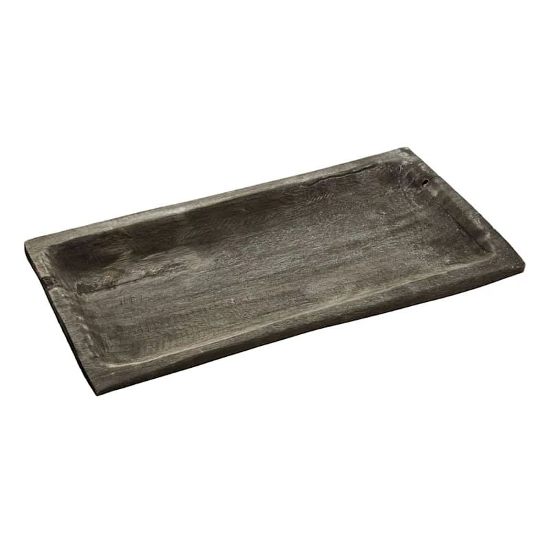 Black Brush Wood Tray, 20x10 3 Black Brush Wood Tray, 20x10