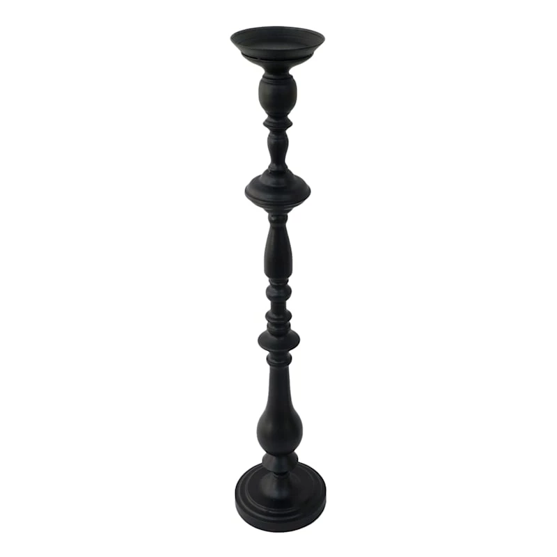 Black Metal Candle Holder, 36" 2 Black Metal Candle Holder, 36"