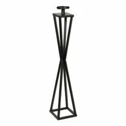 Black Metal Candle Holder, Large