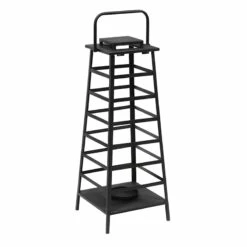 Black Metal Floor Lantern, 22"