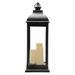 Black Pre-Lit LED Floor Lantern, 28" 9 Black Pre-Lit LED Floor Lantern, 28" -Home Decoration Sales Shop black pre lit led floor lantern 28 2
