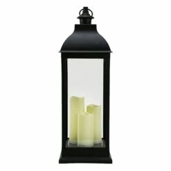 Black Pre-Lit LED Floor Lantern, 28" 10 Black Pre-Lit LED Floor Lantern, 28" -Home Decoration Sales Shop black pre lit led floor lantern 28 3