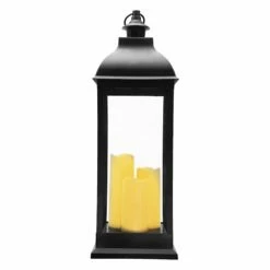 Black Pre-Lit LED Floor Lantern, 28" 11 Black Pre-Lit LED Floor Lantern, 28" -Home Decoration Sales Shop black pre lit led floor lantern 28 4