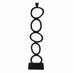 Black Stacked Circle Candle Holder, 24"