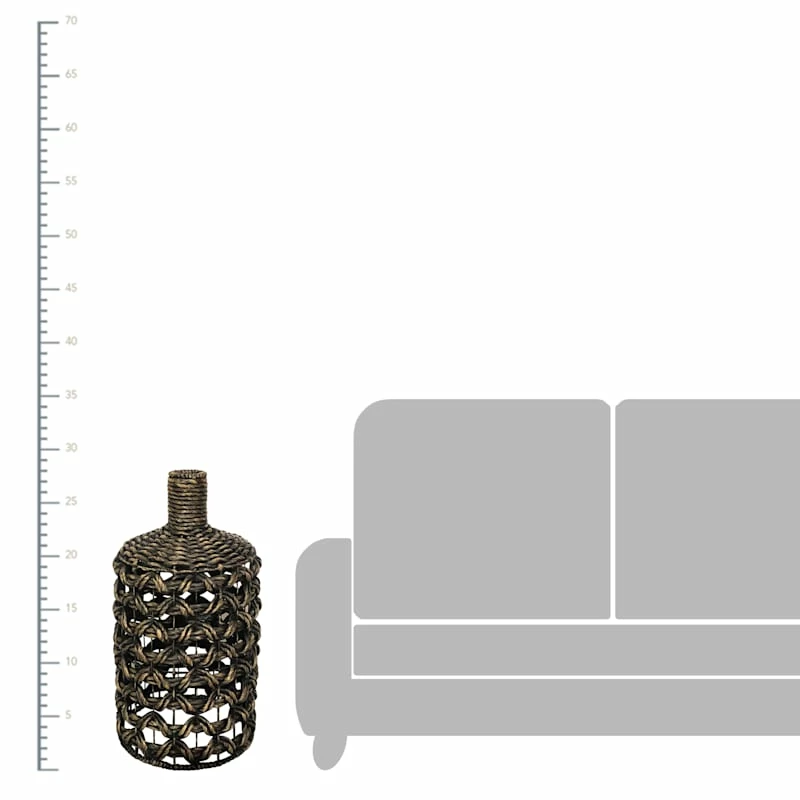 Black Water Hyacinth & Metal Vase, 28" 4 Black Water Hyacinth & Metal Vase, 28" - Image 2