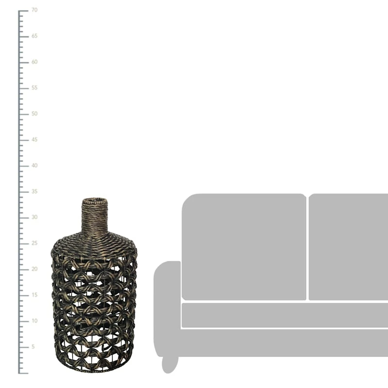 Black Water Hyacinth & Metal Vase, 34" 4 Black Water Hyacinth & Metal Vase, 34" - Image 2