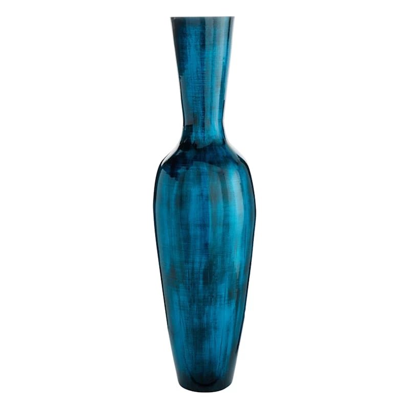 Blue Bamboo Spun Floor Vase, 42" 3 Blue Bamboo Spun Floor Vase, 42"