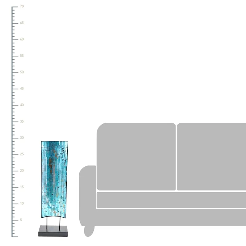 Blue Metal Mosaic Floor Decor, 29" 4 Blue Metal Mosaic Floor Decor, 29" - Image 2