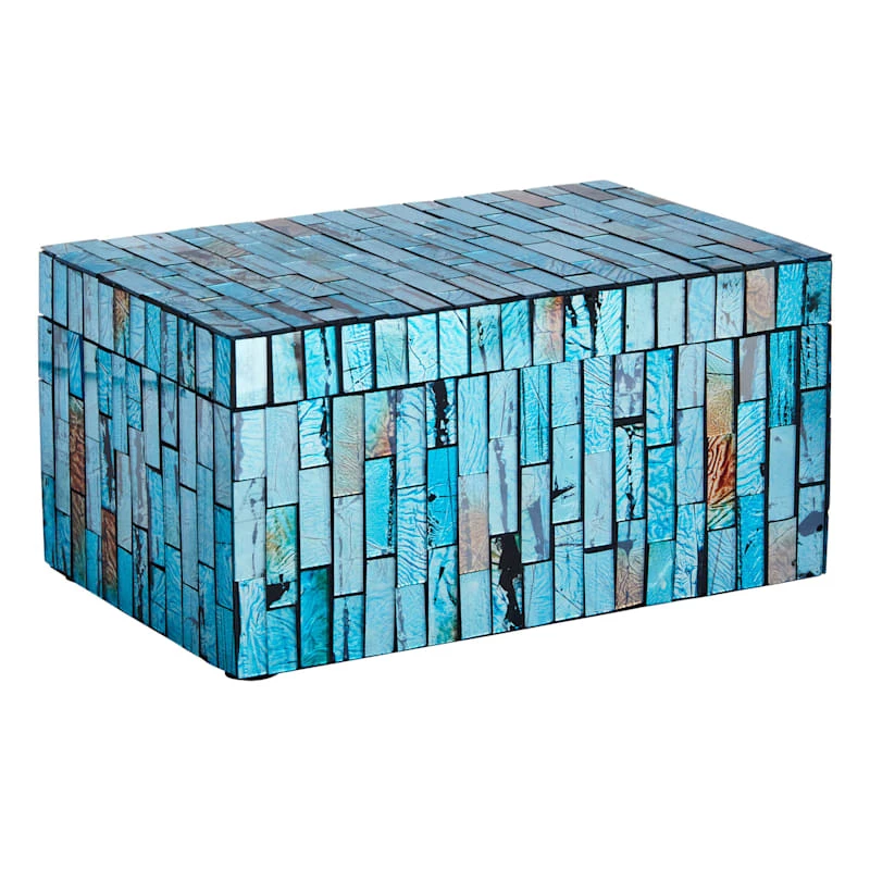 Blue Mosaic Box, 8x5 3 Blue Mosaic Box, 8x5
