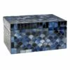 Blue Mosaic Glass Decorative Box, 8" 2 Blue Mosaic Glass Decorative Box, 8" -Home Decoration Sales Shop blue mosaic glass decorative box 8