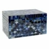 Blue Mosaic Glass Decorative Box, 9" 1 Blue Mosaic Glass Decorative Box, 9" -Home Decoration Sales Shop blue mosaic glass decorative box 9
