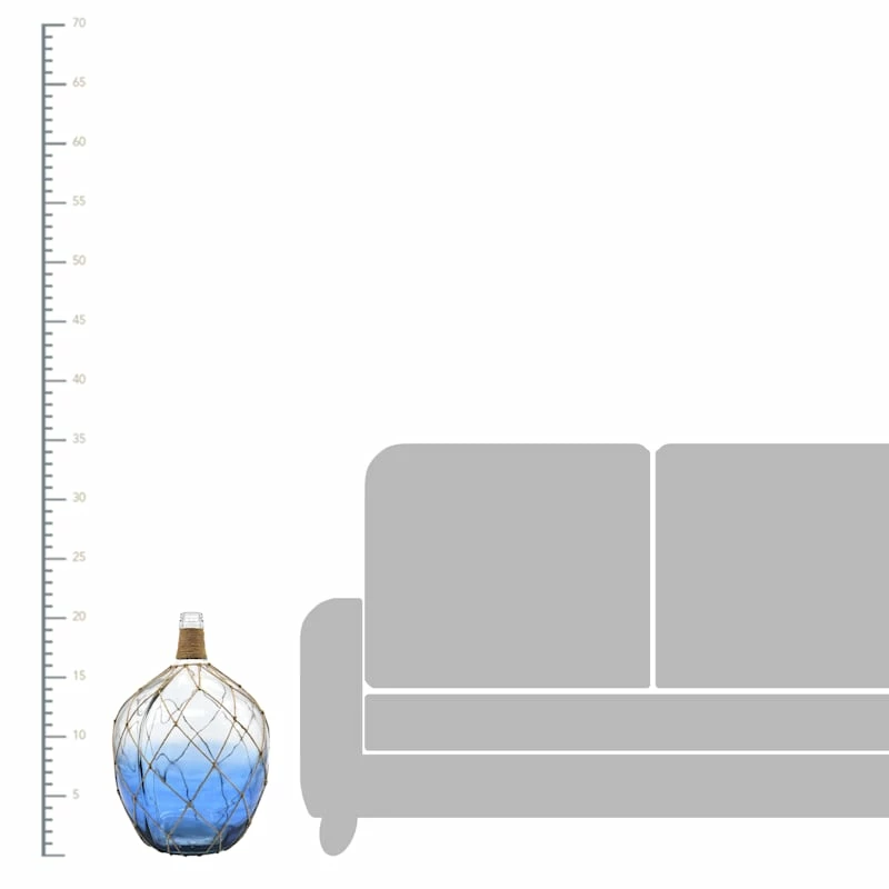 Blue Ombre Jute Vase, 20.5" 4 Blue Ombre Jute Vase, 20.5" - Image 2