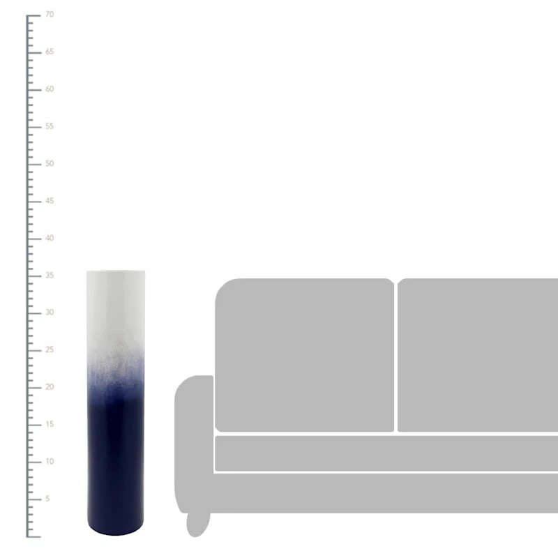 Blue Ombre Metal Floor Vase, 36" 4 Blue Ombre Metal Floor Vase, 36" - Image 2