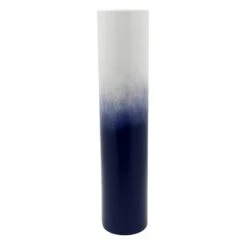 Blue Ombre Metal Floor Vase, 36"