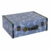 Blue Printed Luggage Box Decor, 13x9