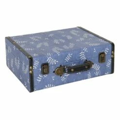 Blue Printed Luggage Box Decor, 13x9