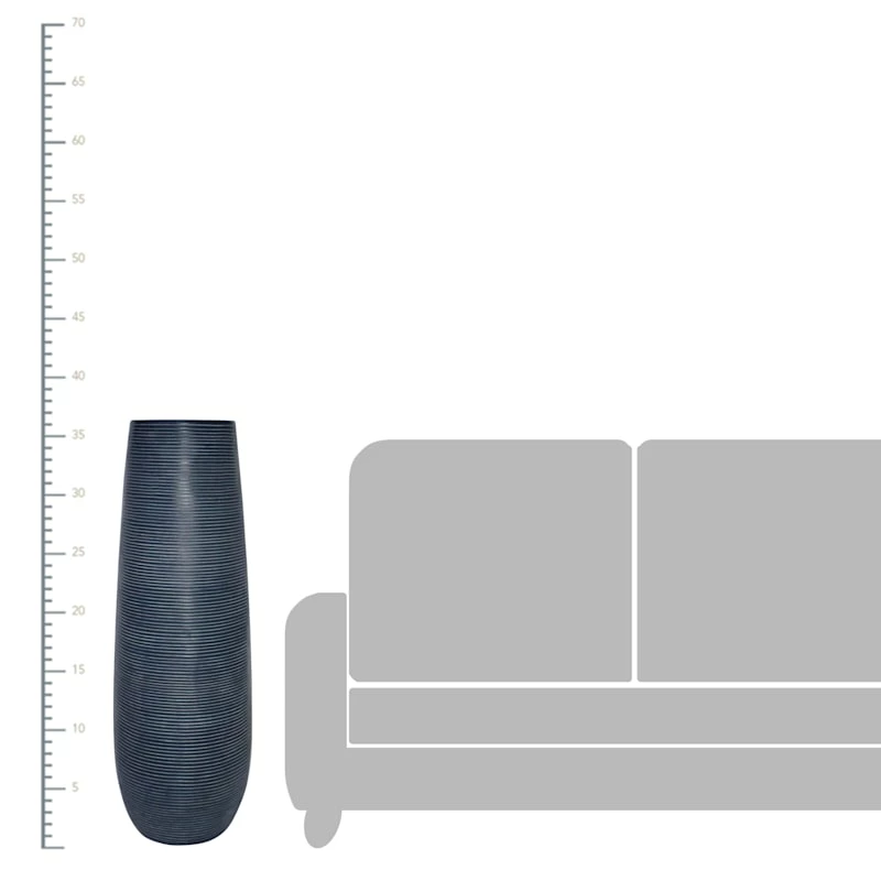 Blue Striated Floor Vase, 36" 4 Blue Striated Floor Vase, 36" - Image 2