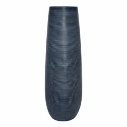 Blue Striated Floor Vase, 36"