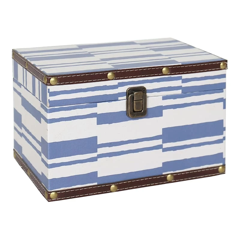 Blue & White Wood Box Decor, 10x6 3 Blue & White Wood Box Decor, 10x6