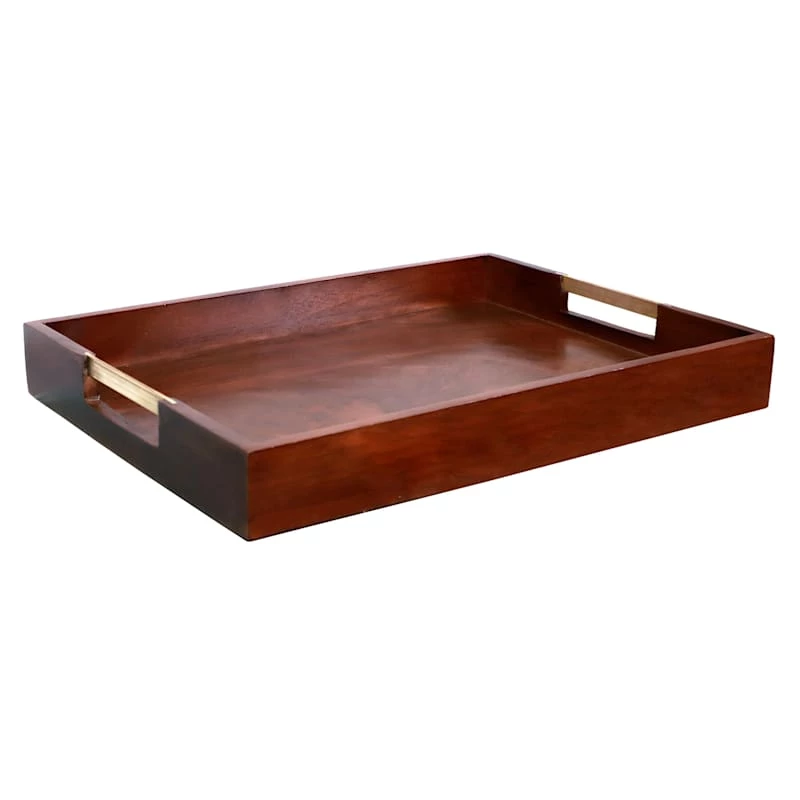 Brass Wood Tray, 16x12 4 Brass Wood Tray, 16x12 - Image 2