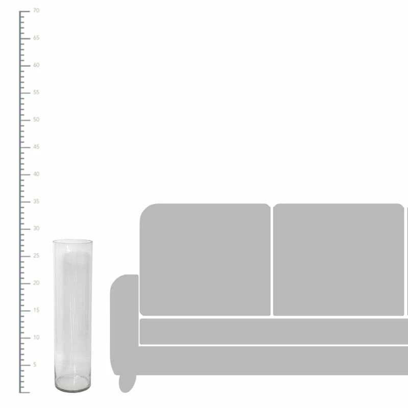 Clear Glass Floor Vase, 28" 4 Clear Glass Floor Vase, 28" - Image 2