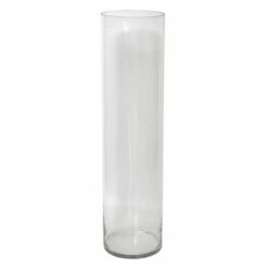 Clear Glass Floor Vase, 28"