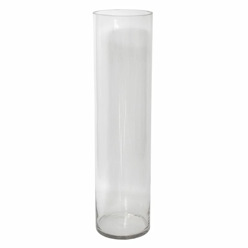 Clear Glass Floor Vase, 28" 3 Clear Glass Floor Vase, 28"