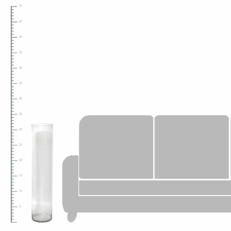 Clear Glass Floor Vase, 32" 4 Clear Glass Floor Vase, 32" - Image 2