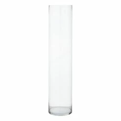 Clear Glass Floor Vase, 32"