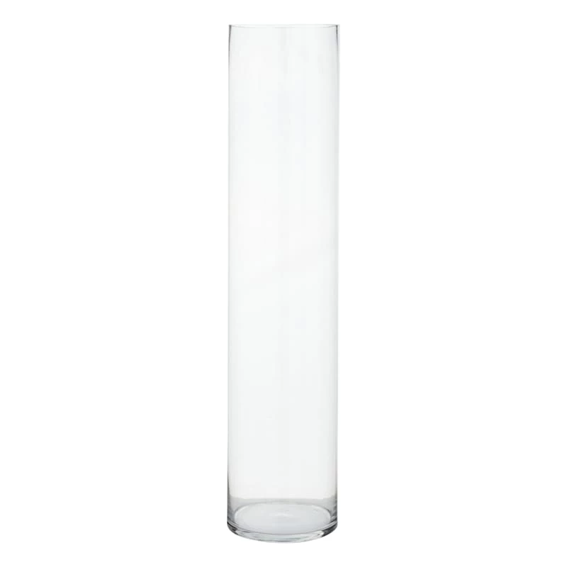 Clear Glass Floor Vase, 32" 3 Clear Glass Floor Vase, 32"
