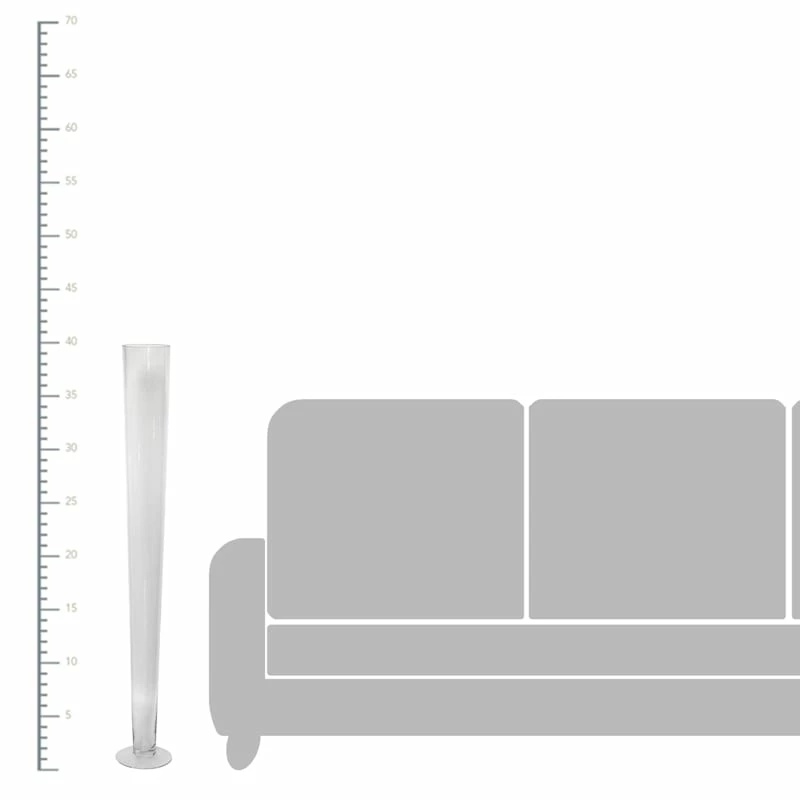 Clear Glass Floor Vase, 40" 4 Clear Glass Floor Vase, 40" - Image 2