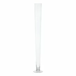Clear Glass Floor Vase, 40"