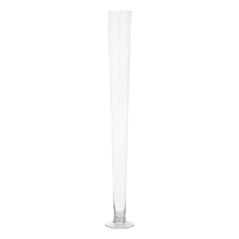 Clear Glass Floor Vase, 40" 3 Clear Glass Floor Vase, 40"