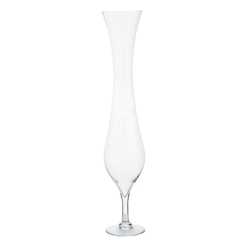 Clear Hourglass Floor Vase, 32" 3 Clear Hourglass Floor Vase, 32"