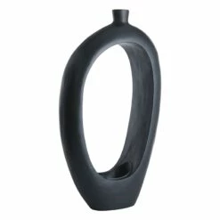 Crosby St Black Open Circle Floor Vase, 40"