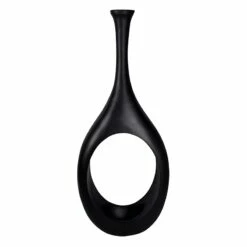 Crosby St Black Open Circle Floor Vase, 48"