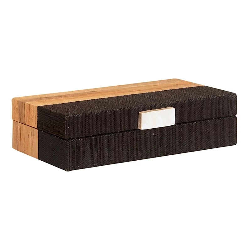 Crosby St Black Water Hyacinth Decorative Box, 11x3 3 Crosby St Black Water Hyacinth Decorative Box, 11x3