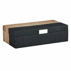 Crosby St Black Water Hyacinth Decorative Box, 13x4