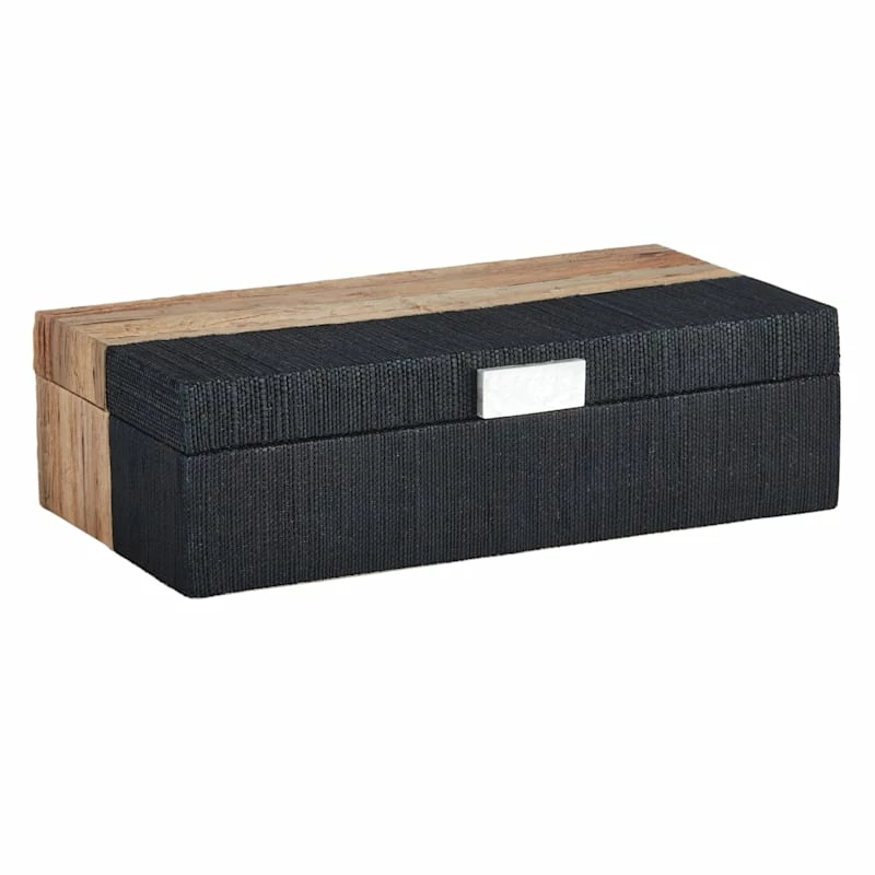 Crosby St Black Water Hyacinth Decorative Box, 13x4 3 Crosby St Black Water Hyacinth Decorative Box, 13x4