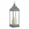 Dark Grey Pre-Lit LED Floor Lantern, 28" 2 Dark Grey Pre-Lit LED Floor Lantern, 28" -Home Decoration Sales Shop dark grey pre lit led floor lantern 28