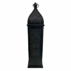 Found & Fable Black Punched Metal Lantern, 32"