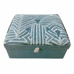Found & Fable Blue Fabric Box, 4x7