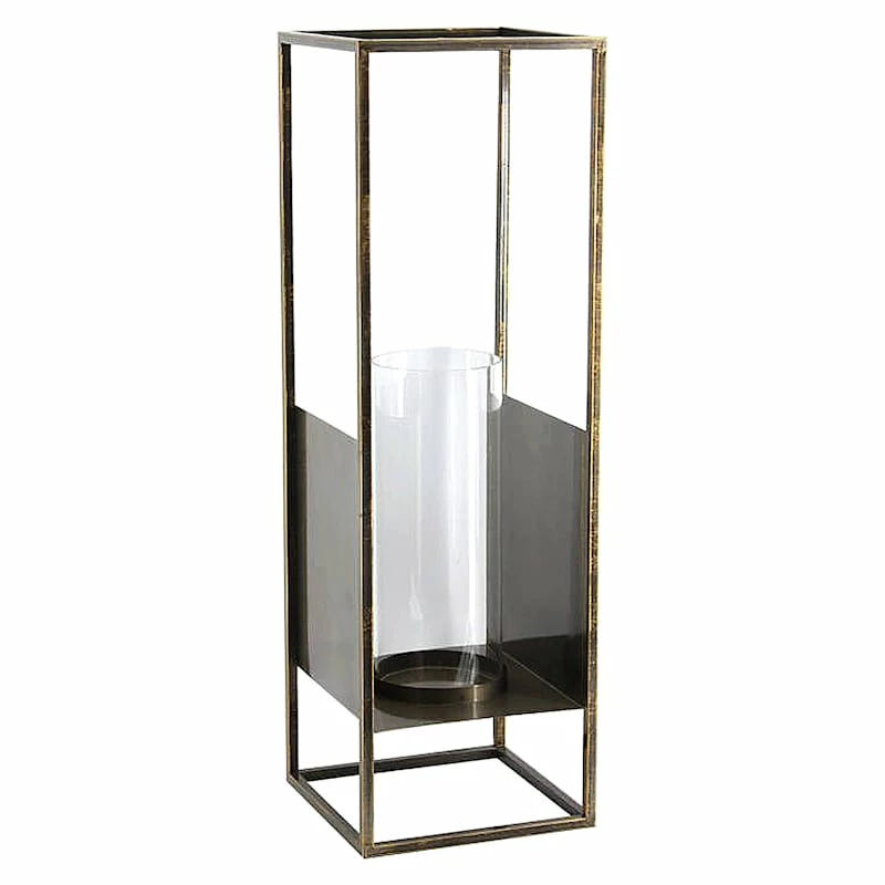 Found & Fable Bronze Metal Lantern, 27" 3 Found & Fable Bronze Metal Lantern, 27"